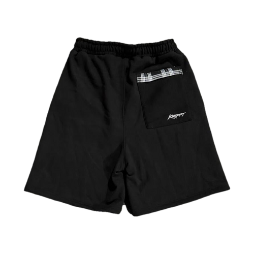 KREPPT Heavy Cotton Shorts — Black / Black & White Tartan