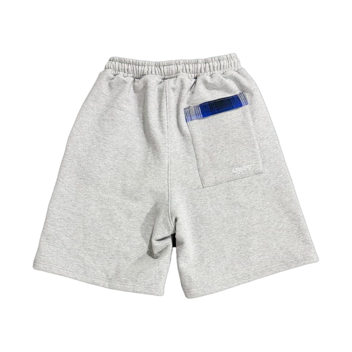 KREPPT Heavy Cotton Shorts — Grey Marl / Royal Blue Tartan
